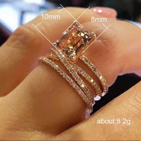 NEW💍18K Rose Gold Diamond Morganite Ring - Picture 3 of 4